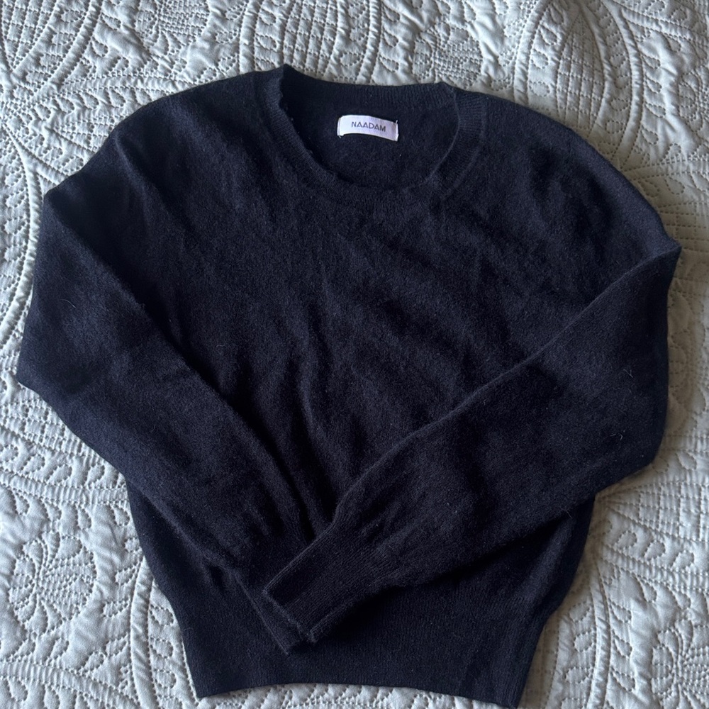 NAADAM Classic Black Crew Neck Sweater